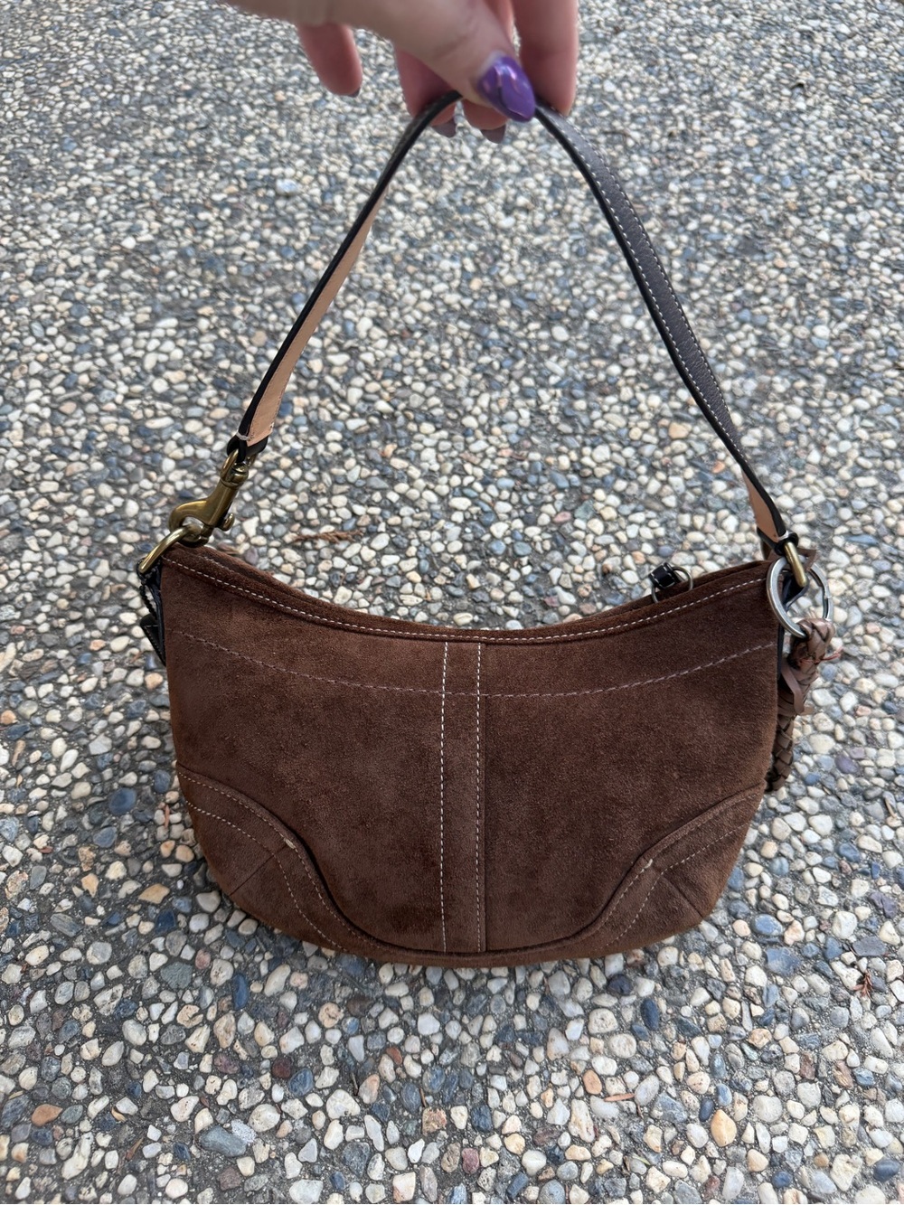 Rare Y2K Coach Suede Crescent Bag